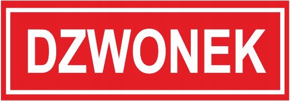 Dzwonek tabliczka PCV informacyjna 10x3,5 cm