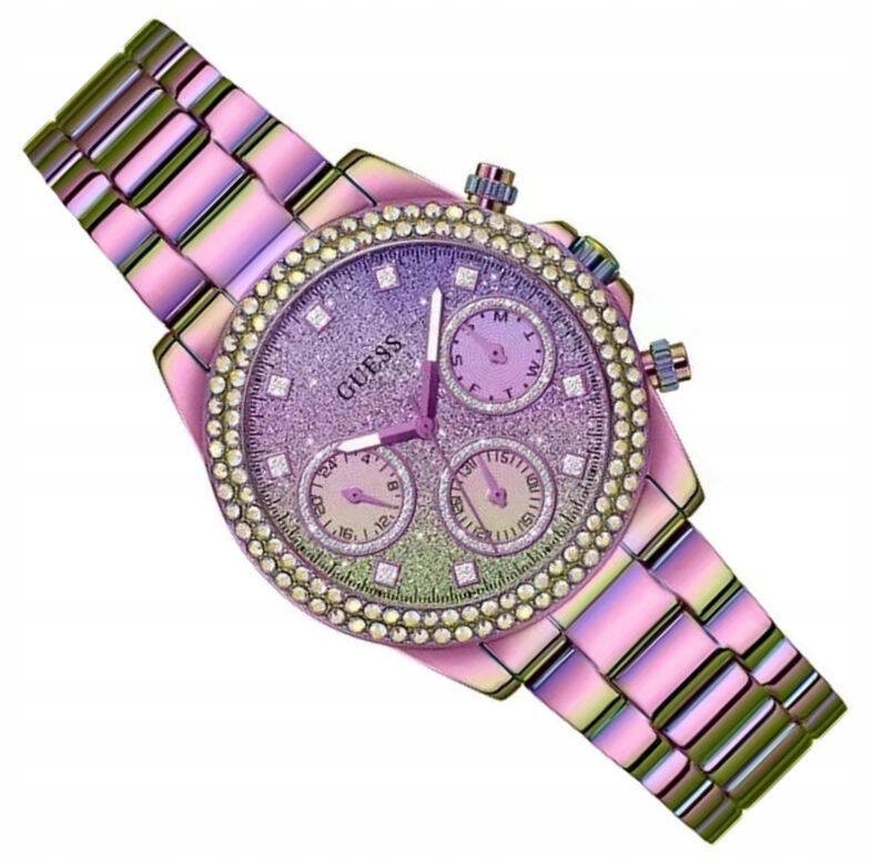Dámské Elegantní Fialové Hodinky Guess Confetti GW0483L5 Zirkony