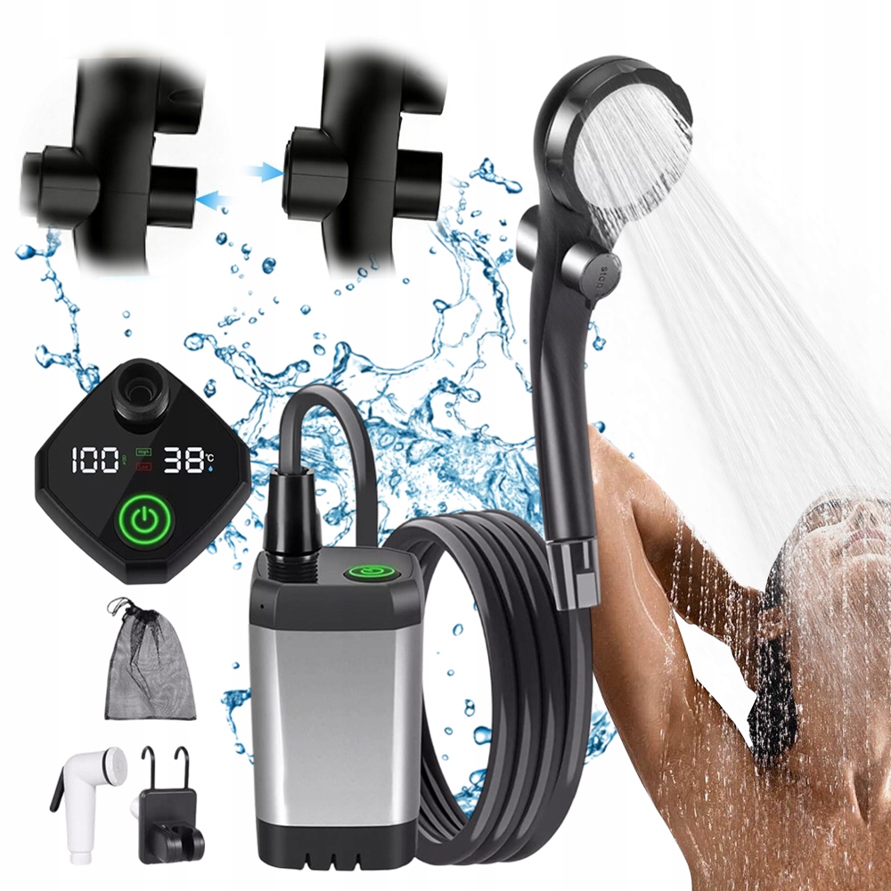 Nabíjecí Sprchová Pumpa 6000 Mah S Přísavkami Pro Kempování