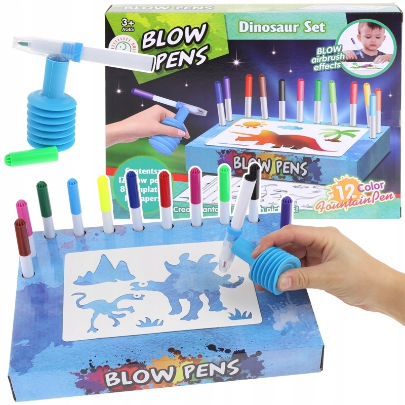 

Dmuchane Markery Zestaw Szablony Dinozaury Spray