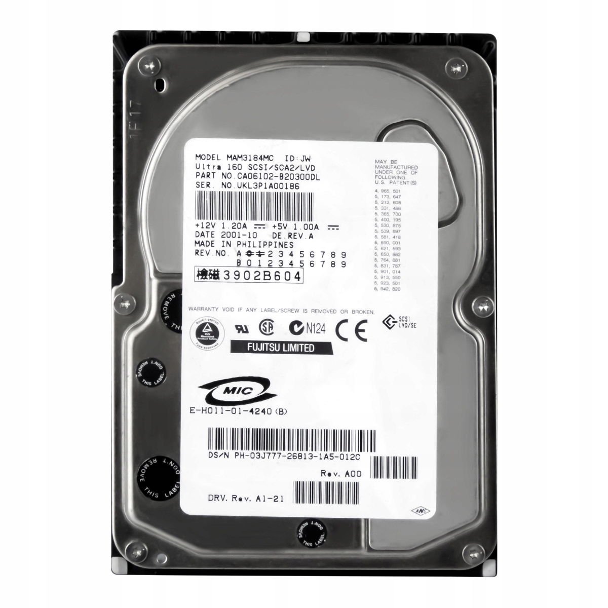Dell 03J777 18,2 Gb 15K 8MB Scsi U160 3,5'' MAM3184MC