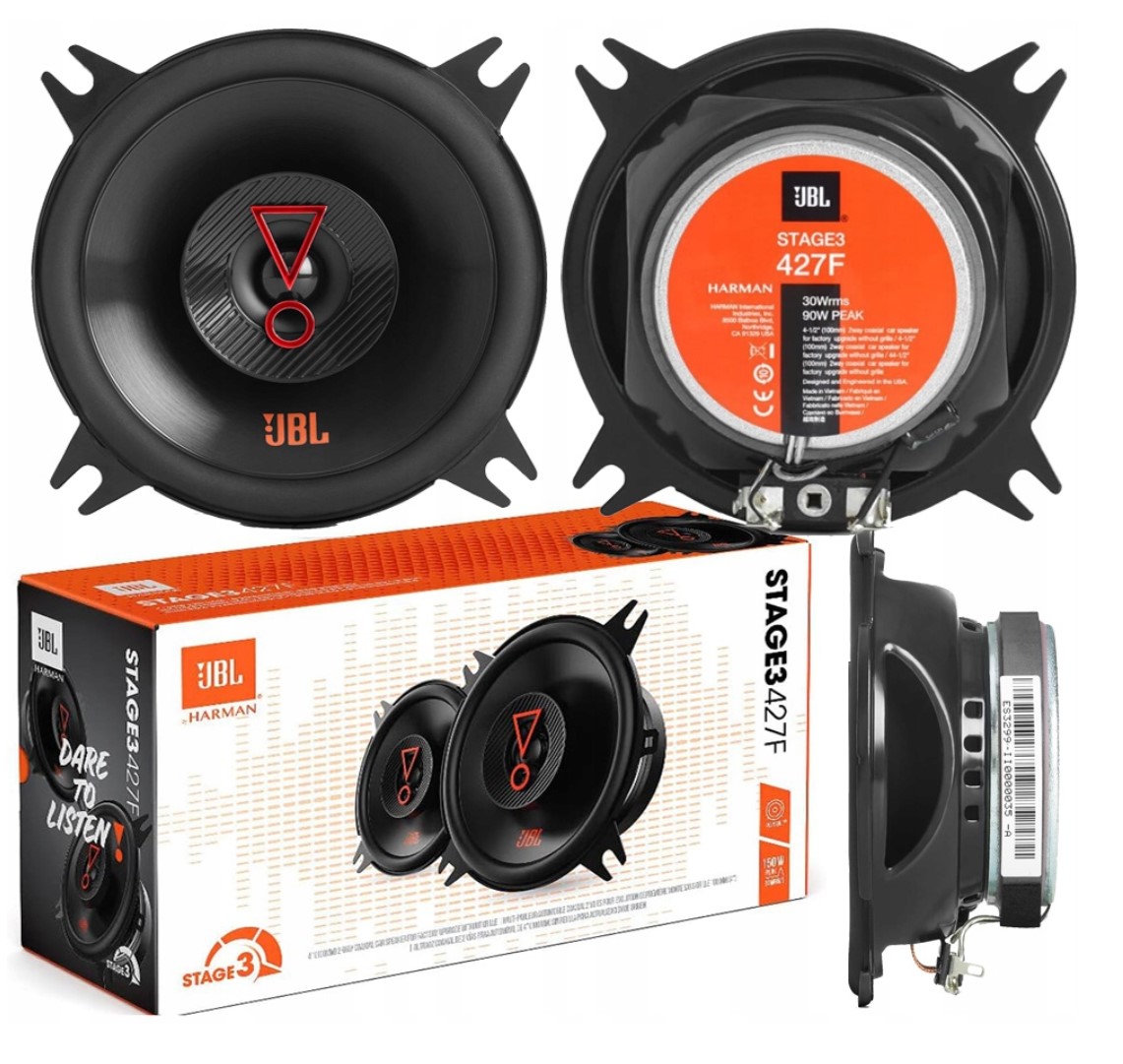 2x automobilové reproduktory Jbl Stage3 427F, dvoupásmové 100 mm, 4" harman