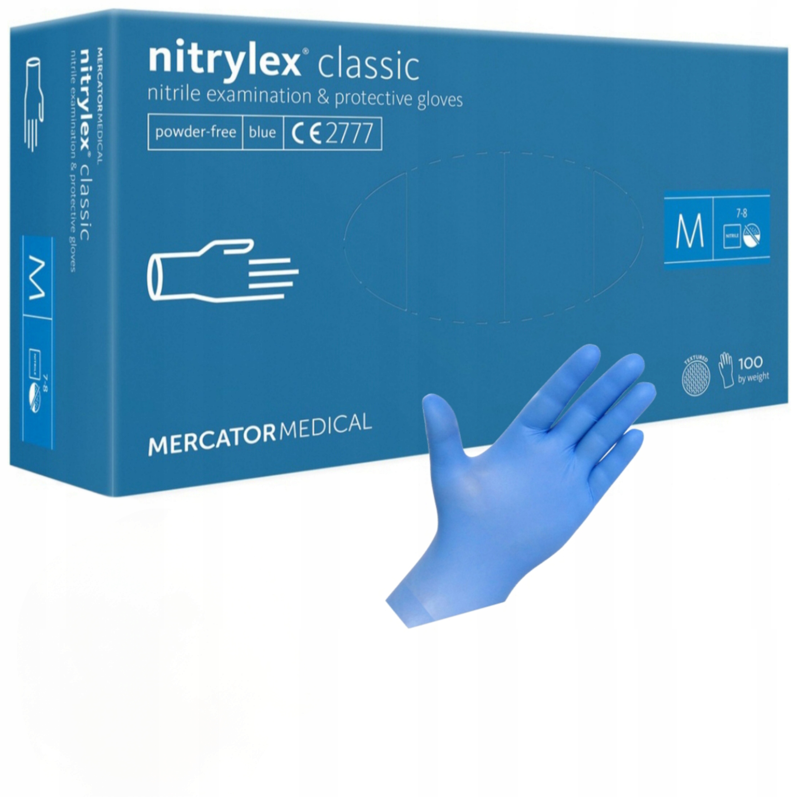 

Rękawiczki Nitrylowe Niebieskie Mercator M 100SZT