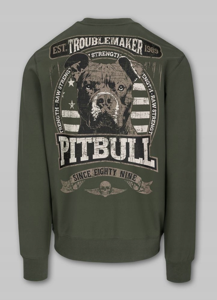 Męska Bluza Pitbull Klasyczna Bluza Crewneck z Nadrukiem Troublemaker