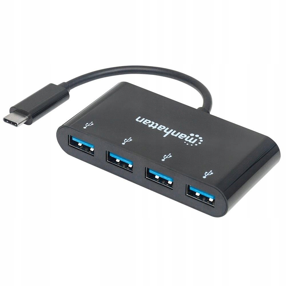 Manhattan Hub Usb 4-portowy 4x Usb-a (usb-c)