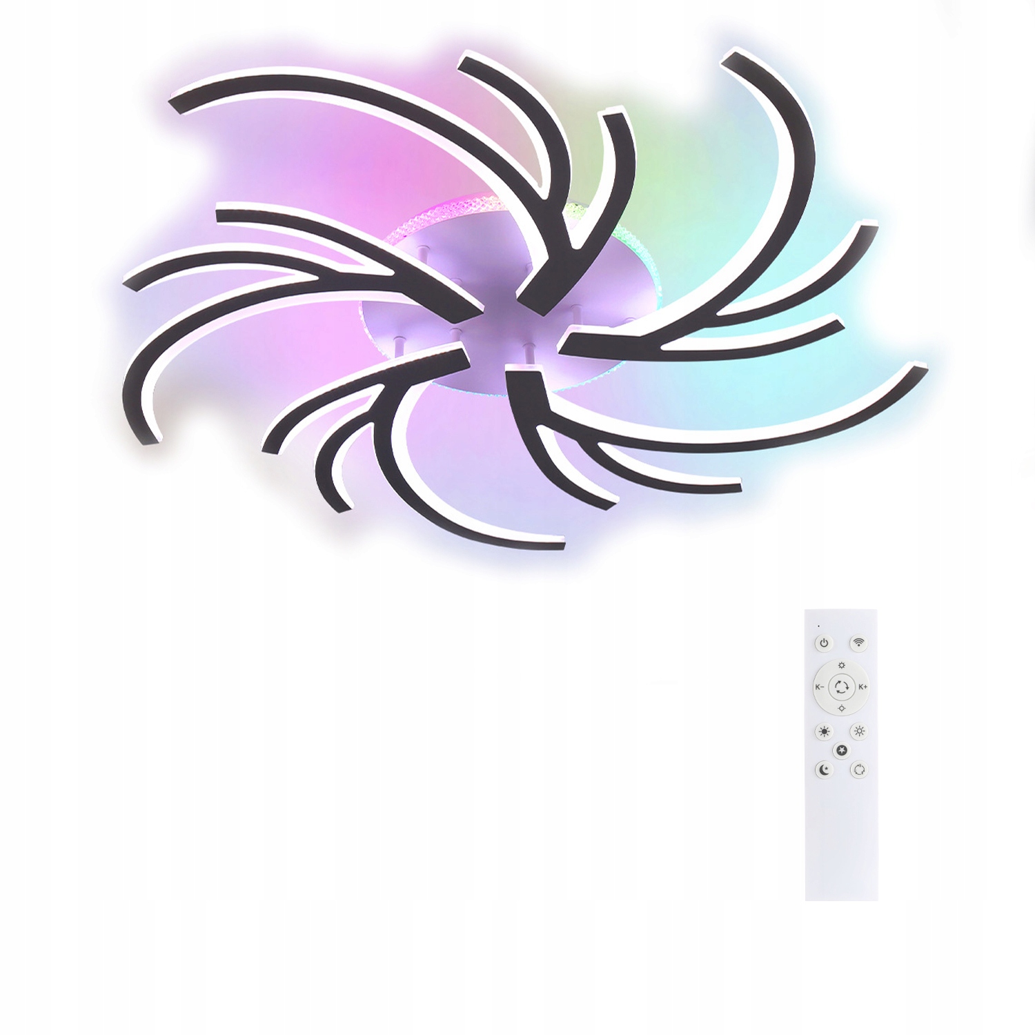 KWIAT LAMPA SUFITOWA 100W ZMIENIAJĄCA KOLOR, ŻYRANDOL LED Z PILOTEM