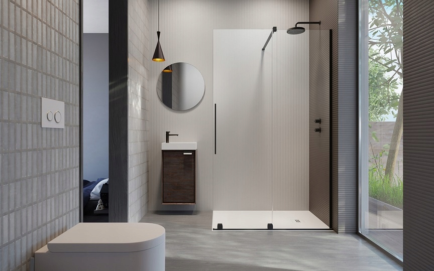 KABINA RADAWAY Furo Black walk-in 110 prawa przej Szerokość produktu 110 cm