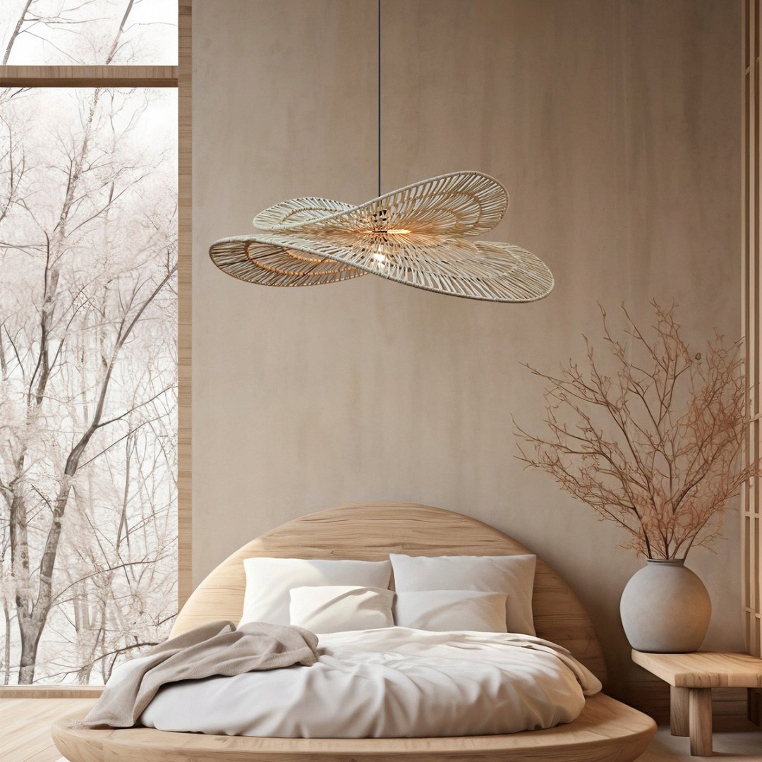 Light Prestige Rattanowa lampa wisząca Raya naturalna 1xE27