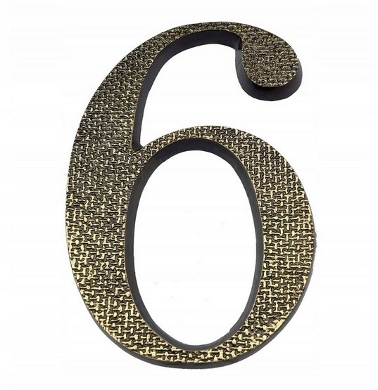 CYFRA NUMER NA DOM BUDYNEK MOSIĘŻNA PATYNA 20 cm 6