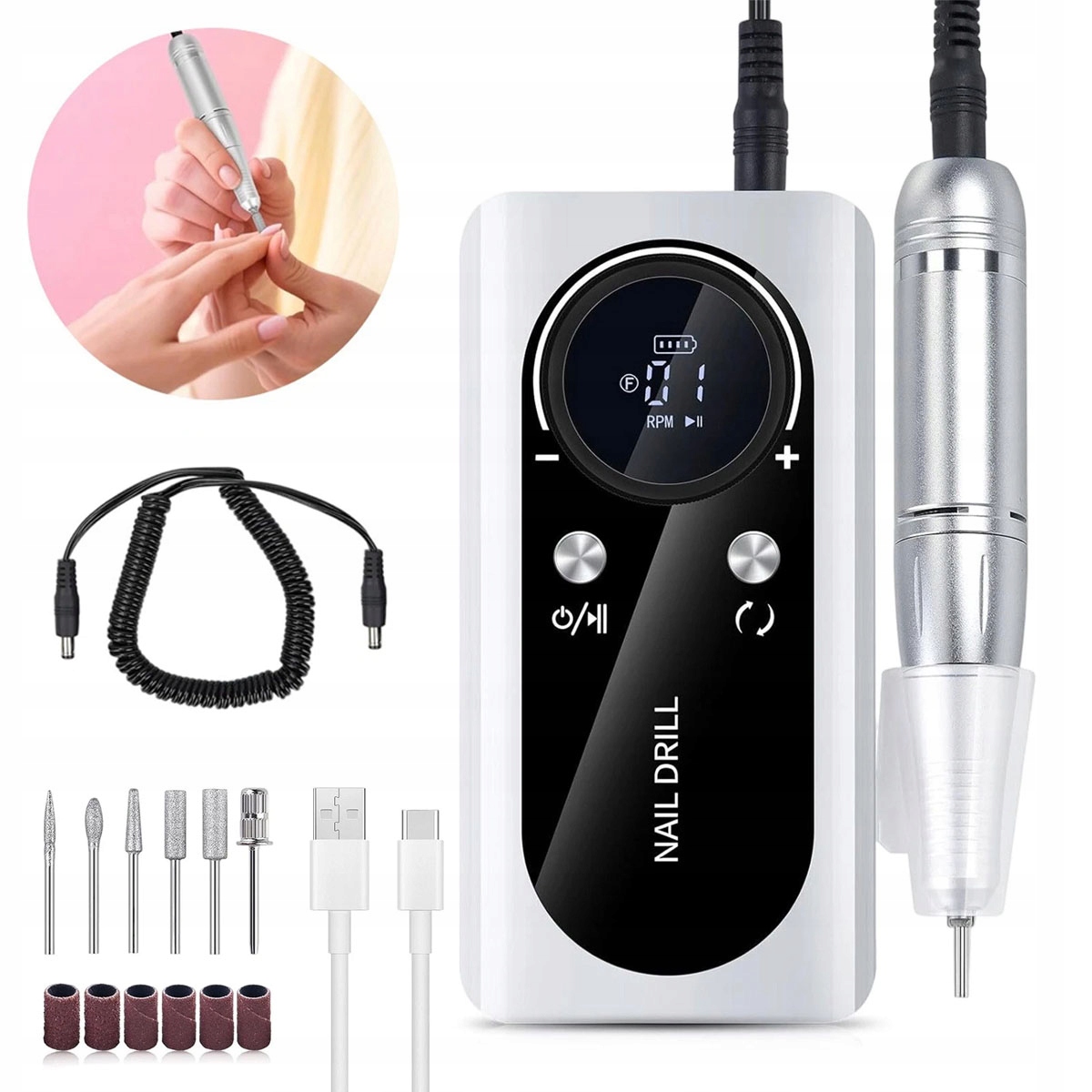 Bezdrátová Bruska S Manikúrou Na Nehty A Frézou