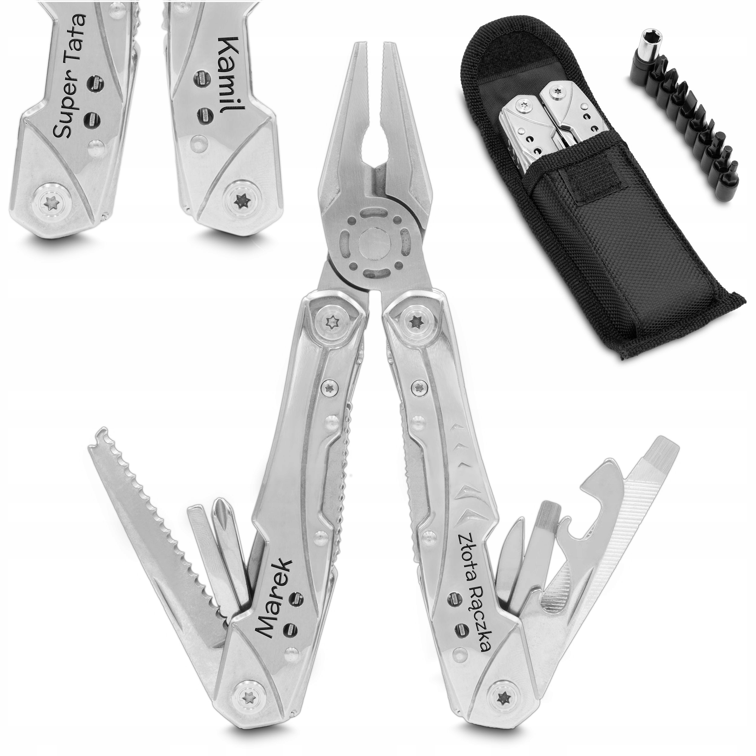 Multitool Narzędzie Wielofunkcyjne Srebrne Grawer dla Taty Chłopaka