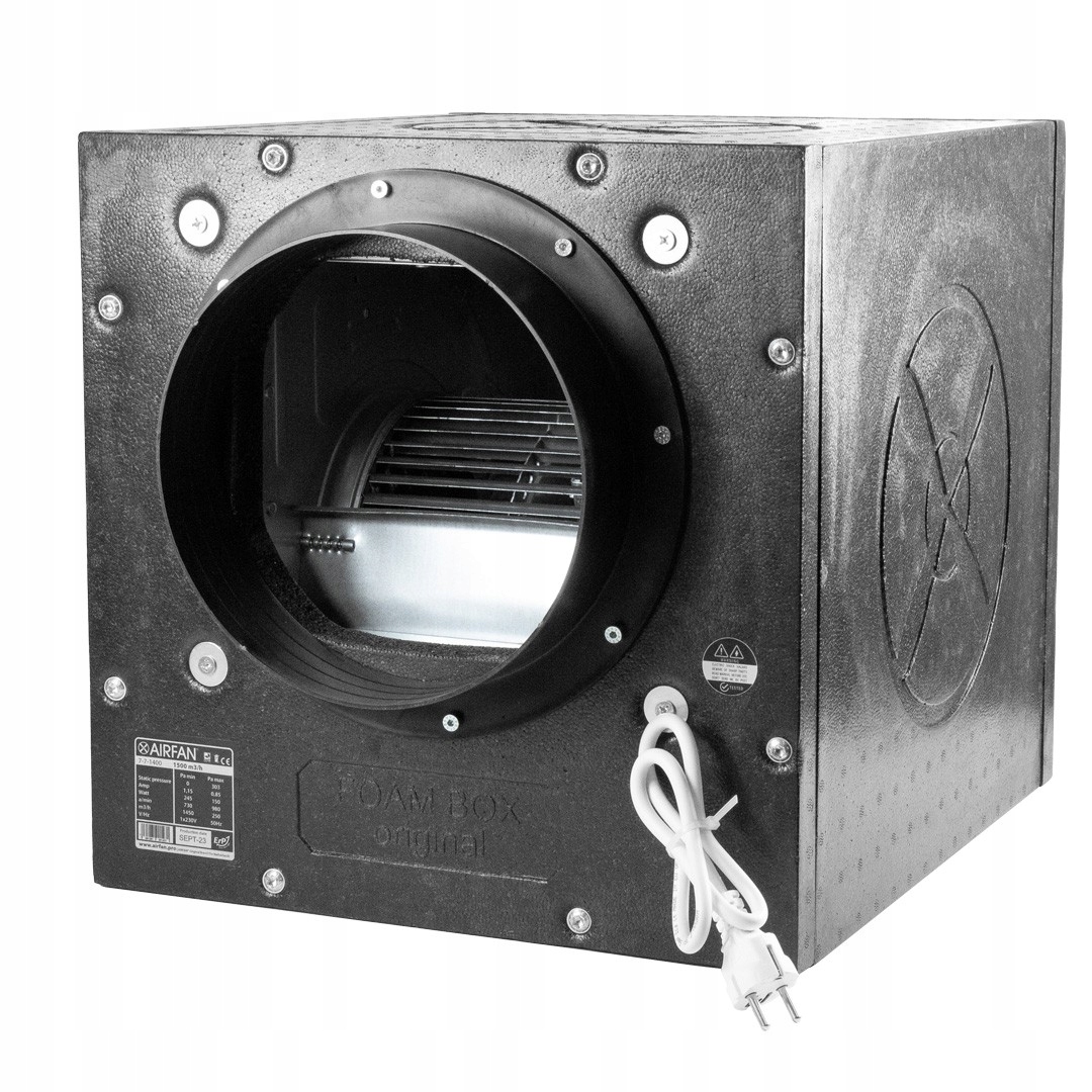 Wentylator Radialny promieniowy wentylator Kanałowy Ø 250mm 6000m3 Foam-box