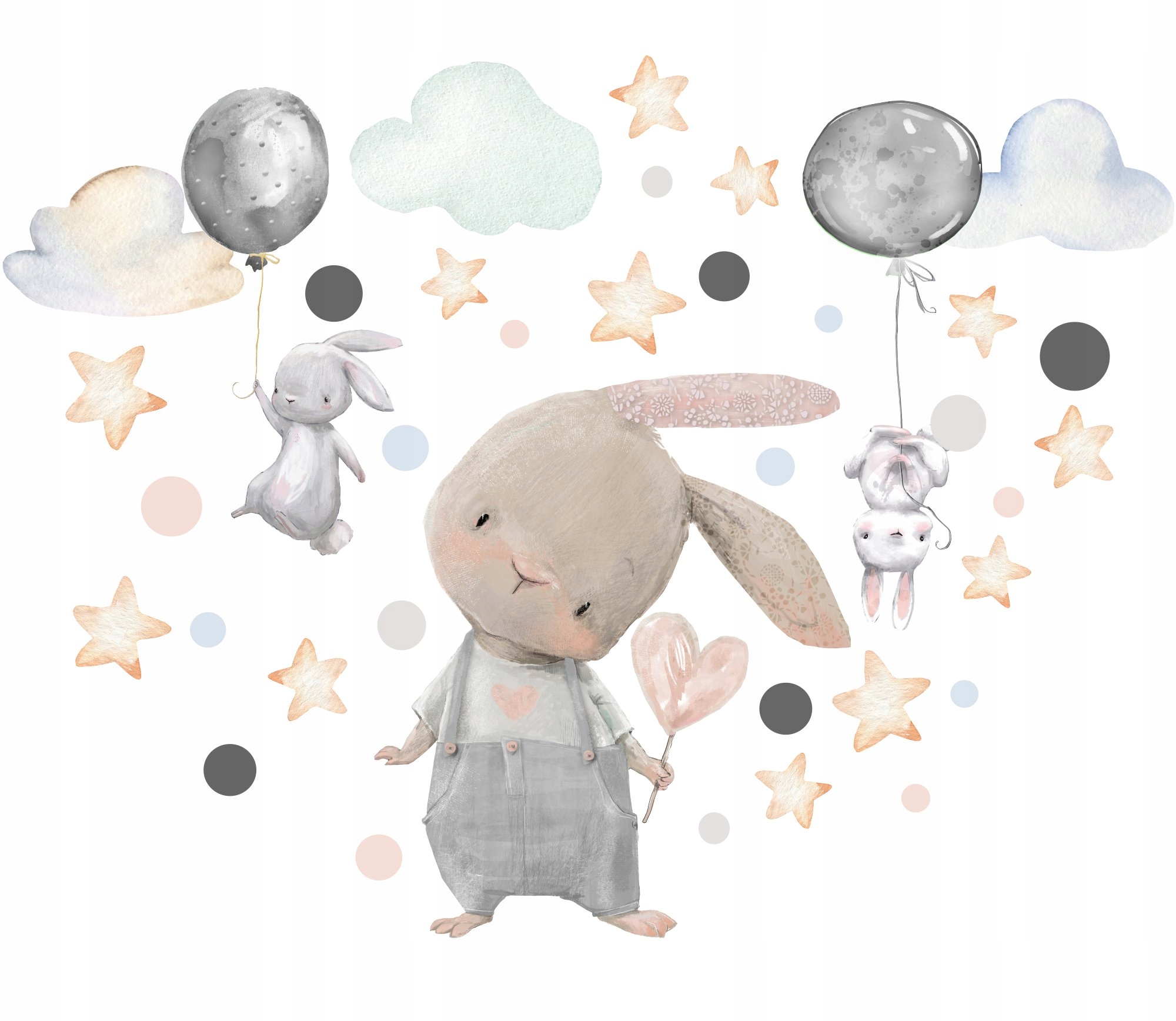 

Naklejka ścienna szare pastel króliczki 100x100