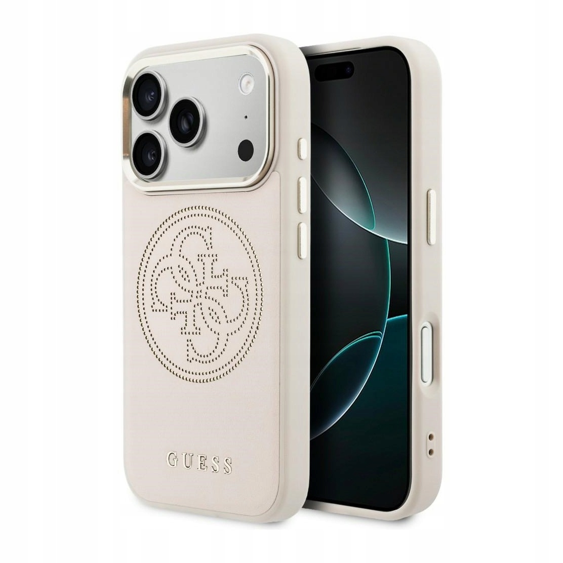 Pouzdro pro iPhone 17 Pro Guess Perforated 4G MagSafe růžové