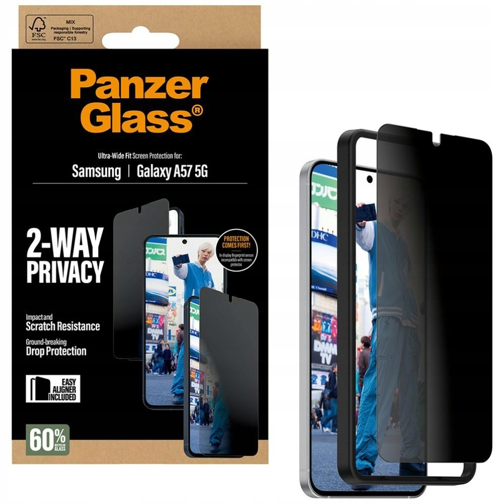 PanzerGlass Uw Fit tvrzené sklo S Privátním Filtrem aplikátor pro Galaxy A57 5G