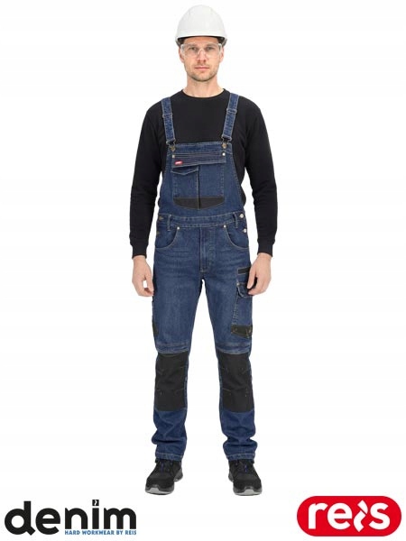 Spodnie robocze dzinsowe ogrodniczki elastyczne Jeans Denim r. 54