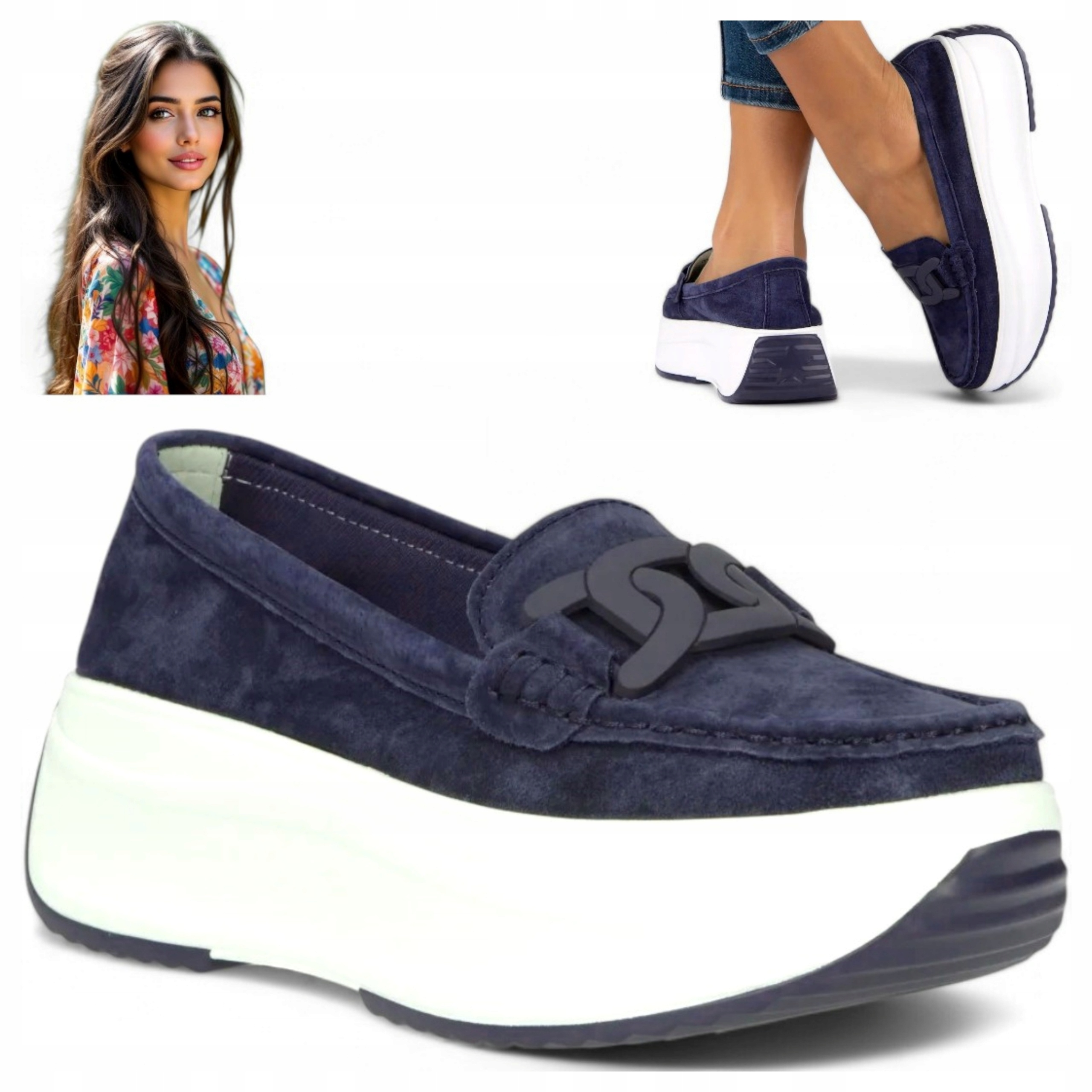 Filippo 40 Dámské polobotky Přírodní Kůže Jarní boty s tlustou podrážkou