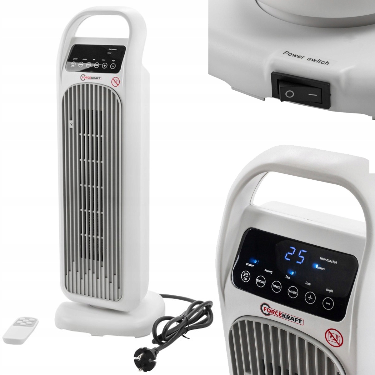 Keramický sloupový teplovzdušný ventilátor topidlo 2000W Forcekraft