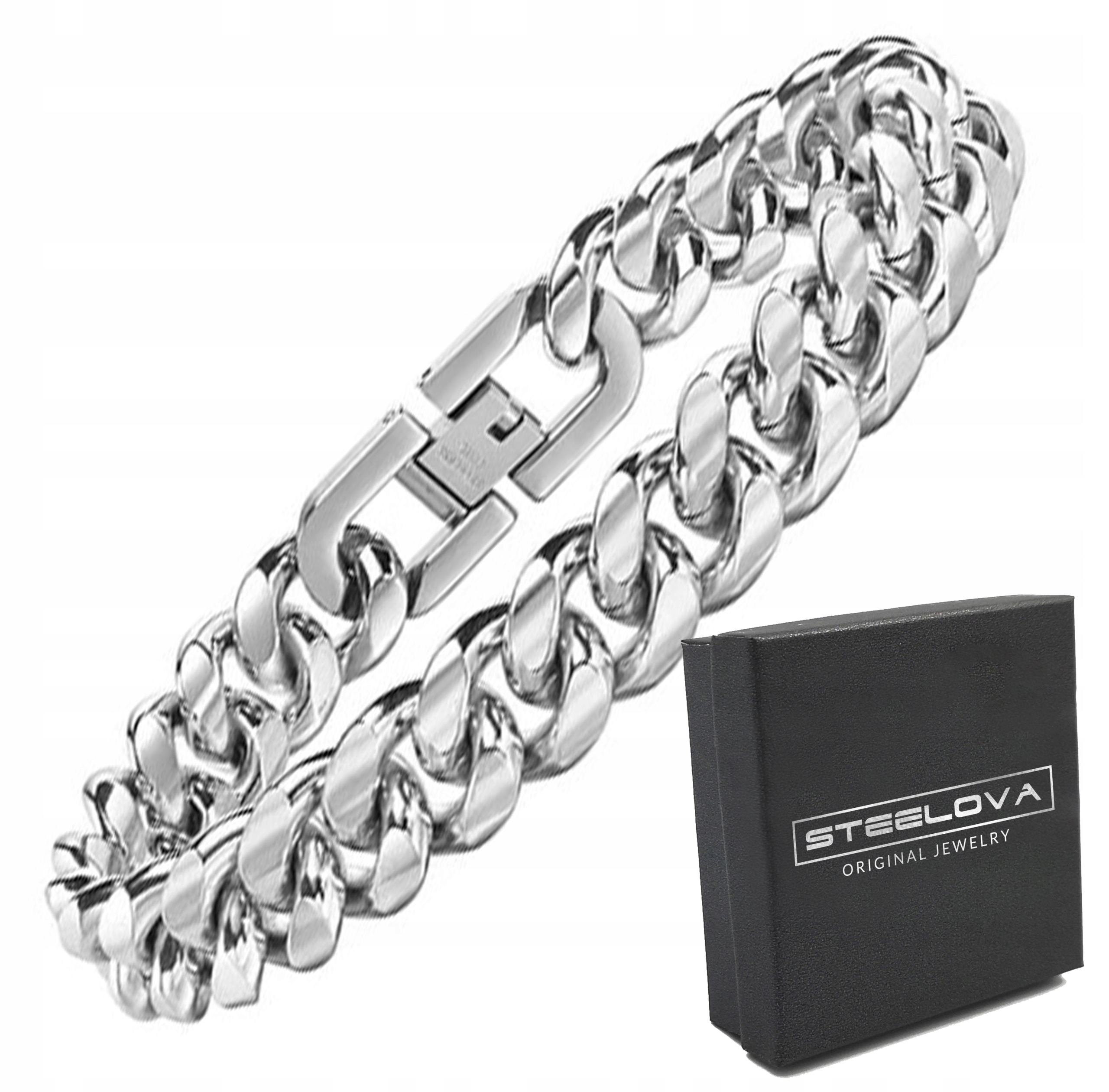 Stříbrný Pánský Náramek s pancířovou sponou (12 mm)