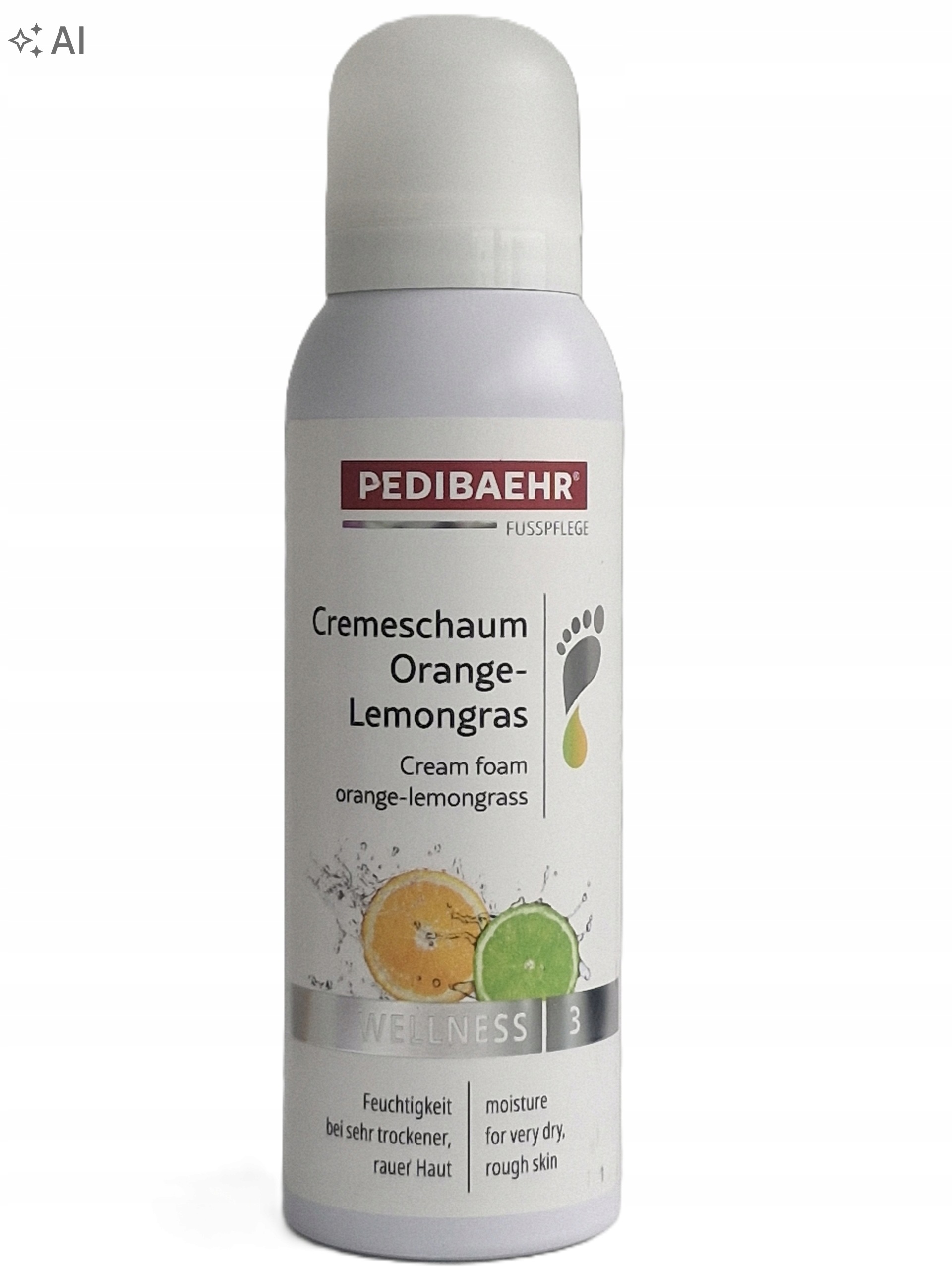 Pedibaehr Wellness Osvěžující pěna s pomerančem a citronovou trávou 125 ml