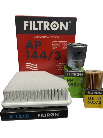 Sada 4 Filtrů Toyota Auris E15 E18 Corolla E18 1.4 D-4D 90KM 2007-2018r.