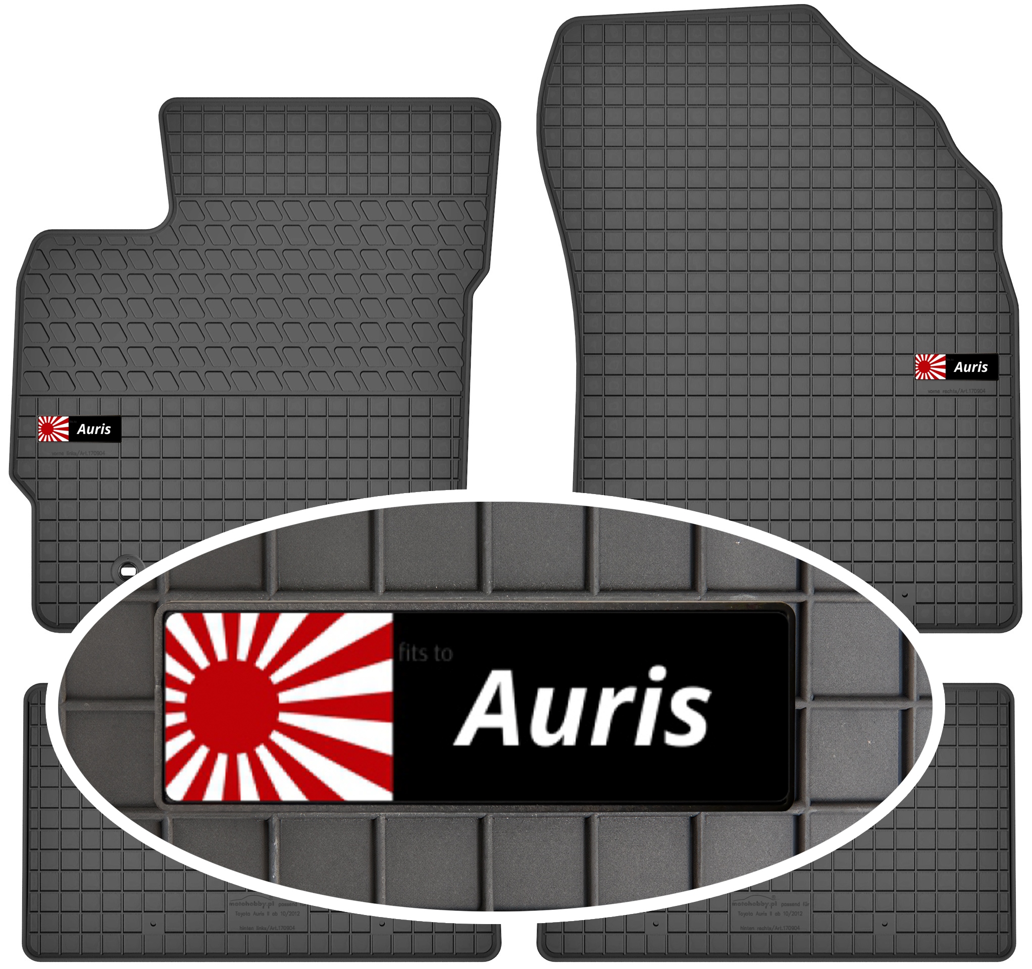 Toyota Auris II 2012-2018 Dywaniki gumowe do samochodu Emblemat