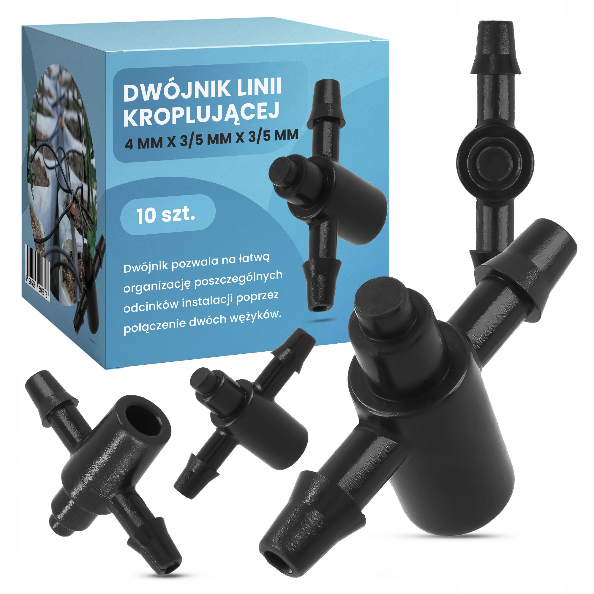 

10x Dwójnik Emiter Linii Kroplującej 4 x 3/5 x 3/5