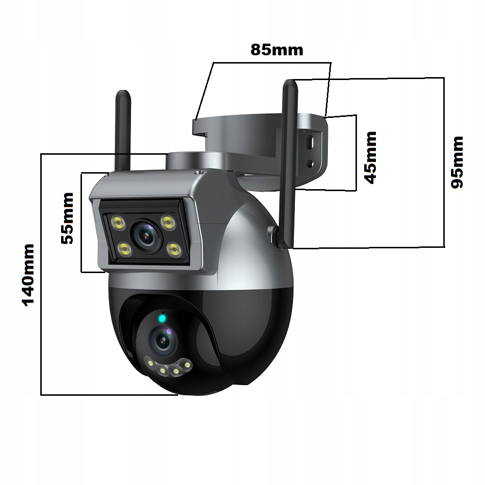 KAMERA PODWÓJNA ZEWNĘTRZNA OBROTOWA 4MPX TUYA Technologia IP