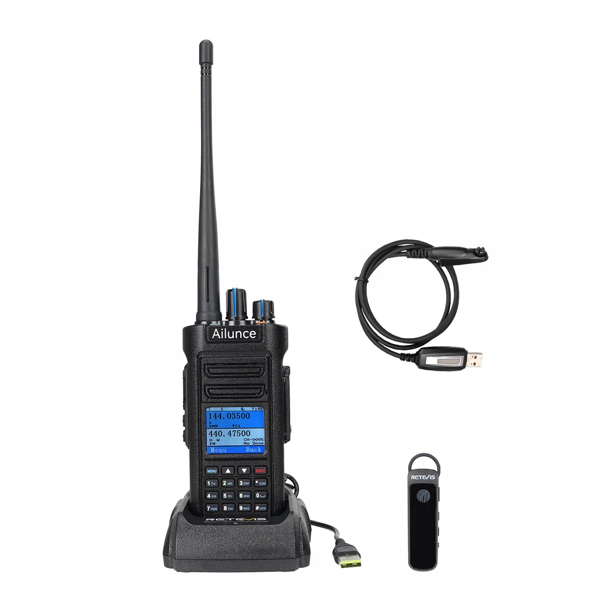 Retevis Ailunce HD2 Vysielačka, Dmr Rádio, Gps, Bluetooth 5.0, Dosah 5KM