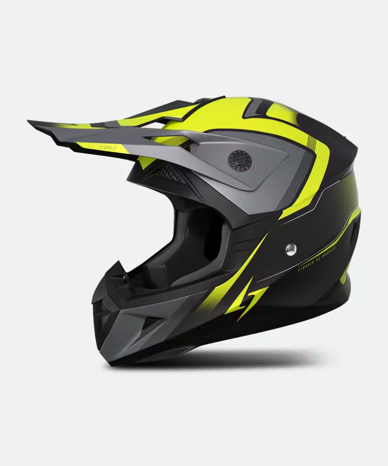 Prilba Cross Stormer Dust Madness Matt čierna/žltá fluo M