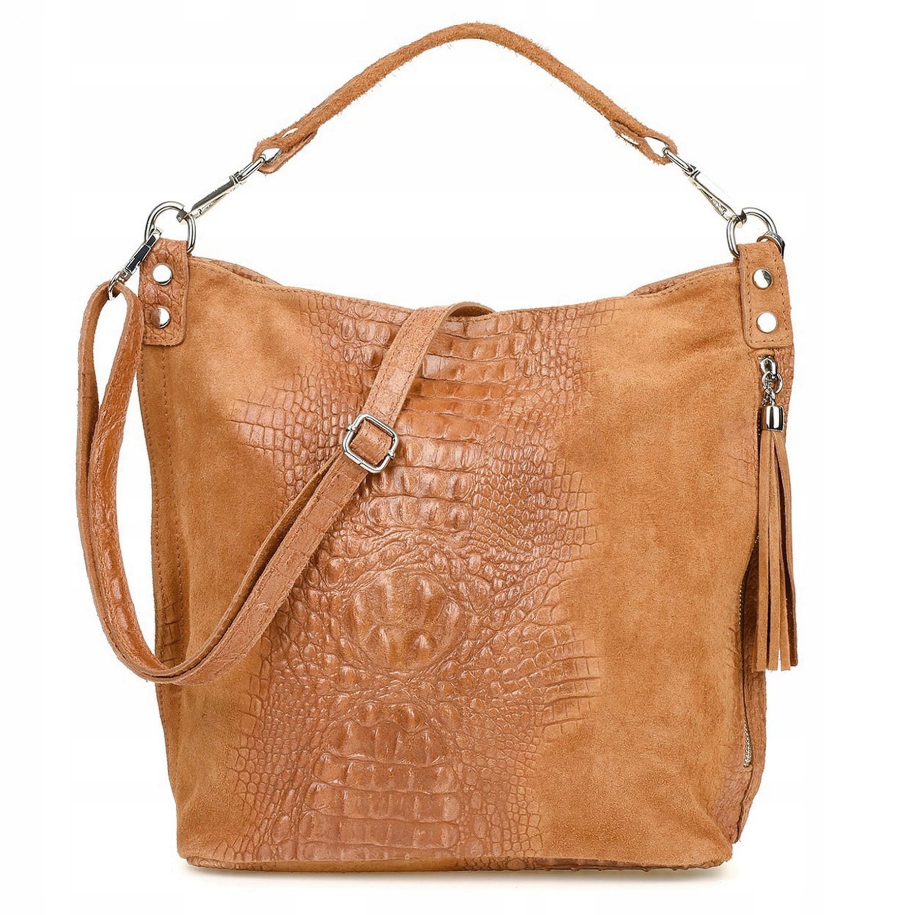 TOREBKA zamszowa damska shopper worek kroko CAMEL Marka inna