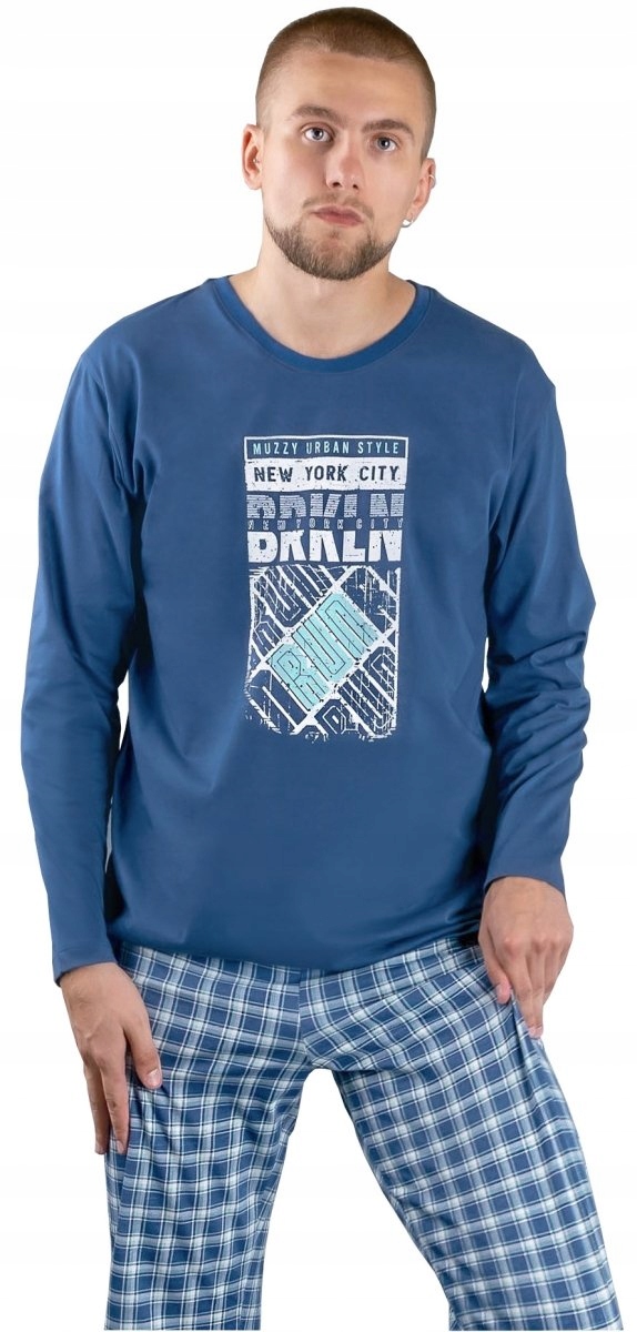 Muzzy Pánské pyžamo Brkln dlouhé kalhoty R: XL