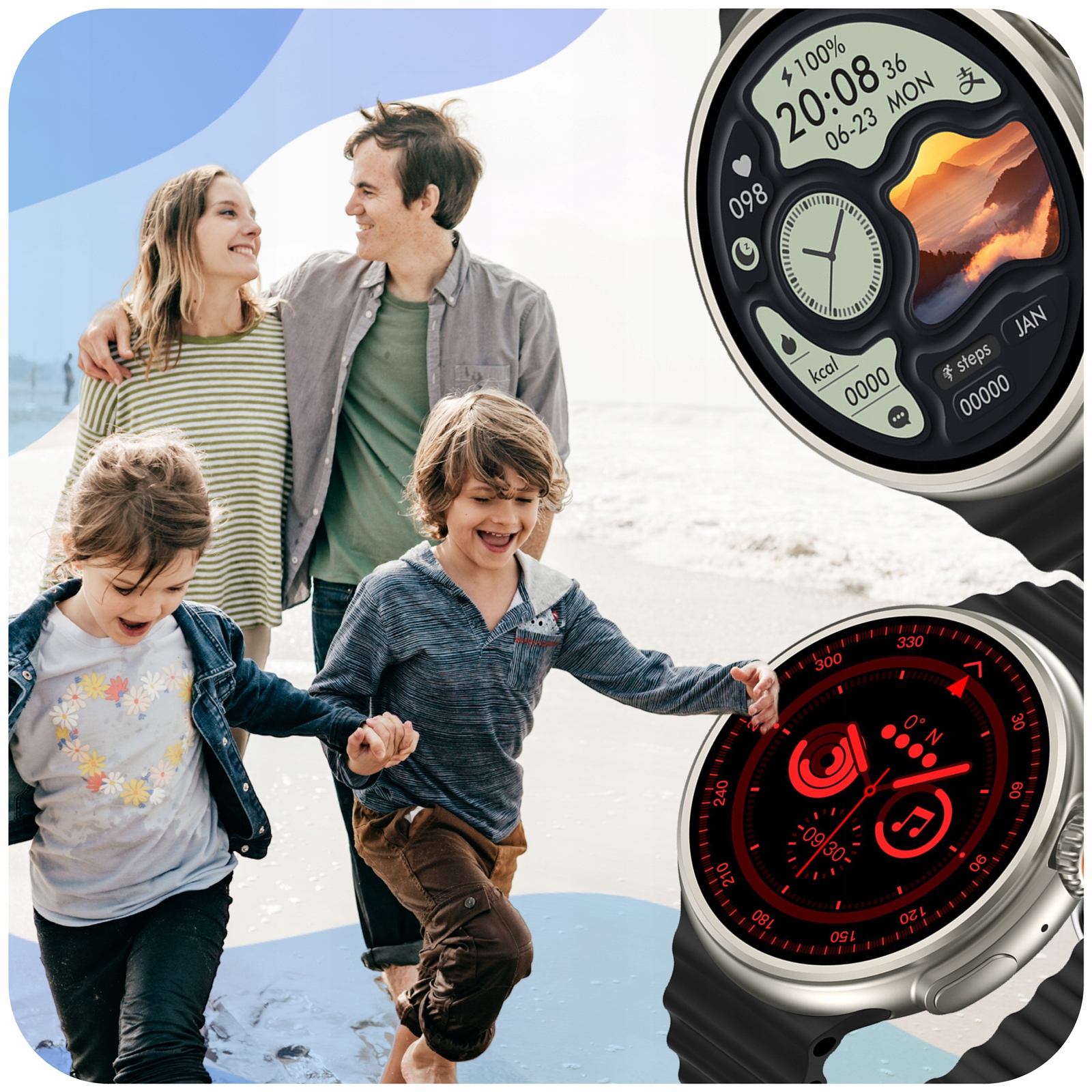 SMARTWATCH ZEGAREK SPORTOWY SMARTWATCH MĘSKI DAMSKI ROZMOWY PL GPS AMOLED Marka Inna