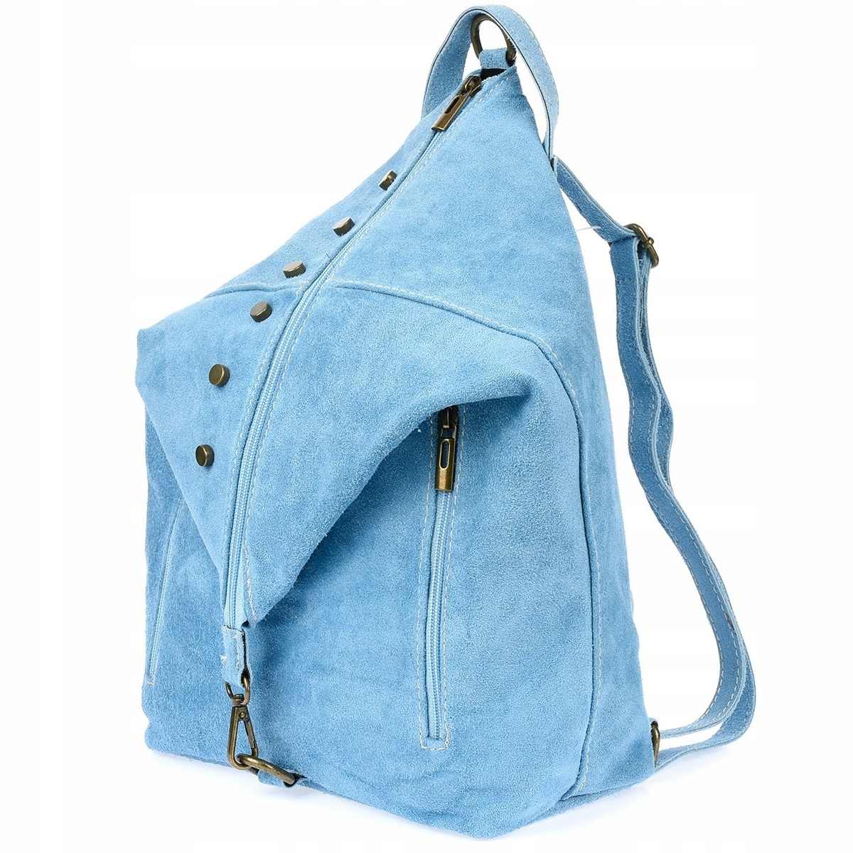 Batoh Dámský Kožený Semišový velký italský A4 kožená kabelka rozkládací