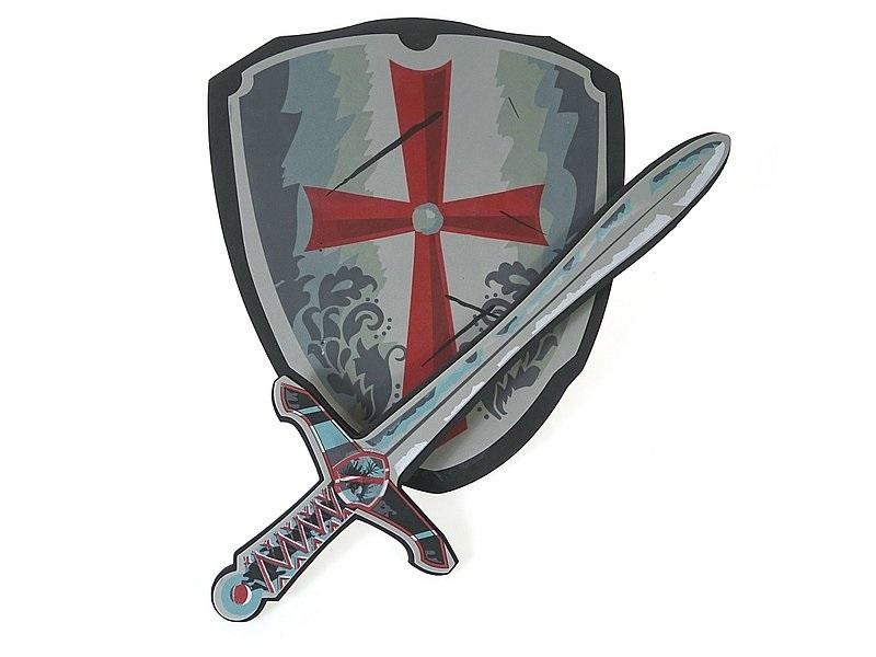 ZESTAW RYCERSKI, PIANKOWY, TARCZA I MIECZ 65X33C..