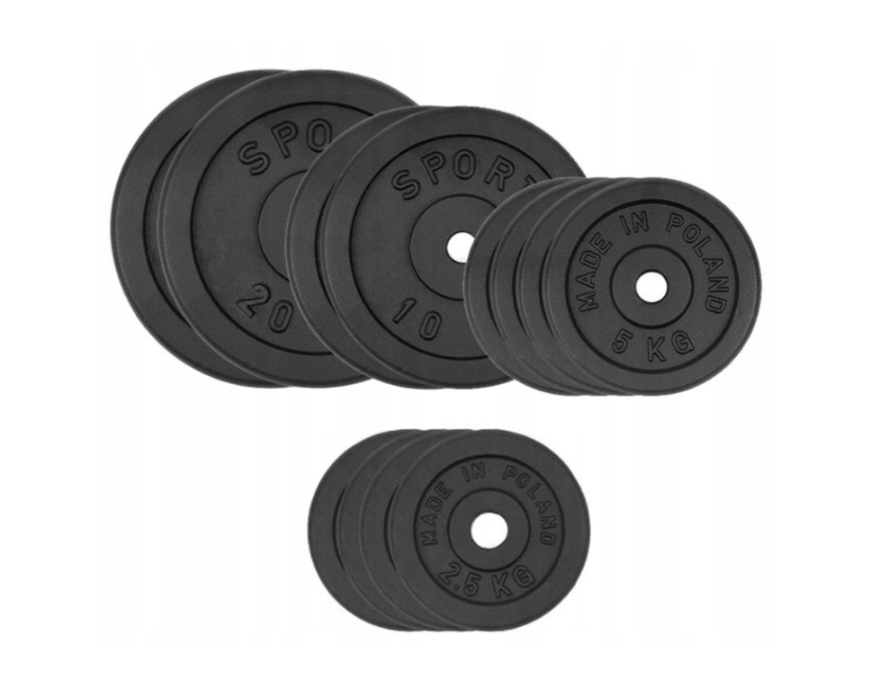 Obciążenie Żeliwne 90 kg Zestaw 12 talerzy 31mm Komplet obciążenia siłowe