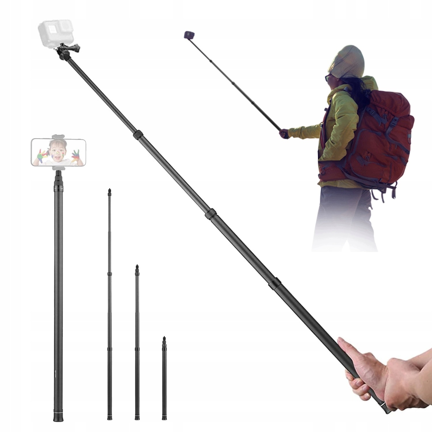 Prodloužení 57 CM-3 M, Nastavitelná Délka, Pro INSTA360 One X/one X2/ONE R