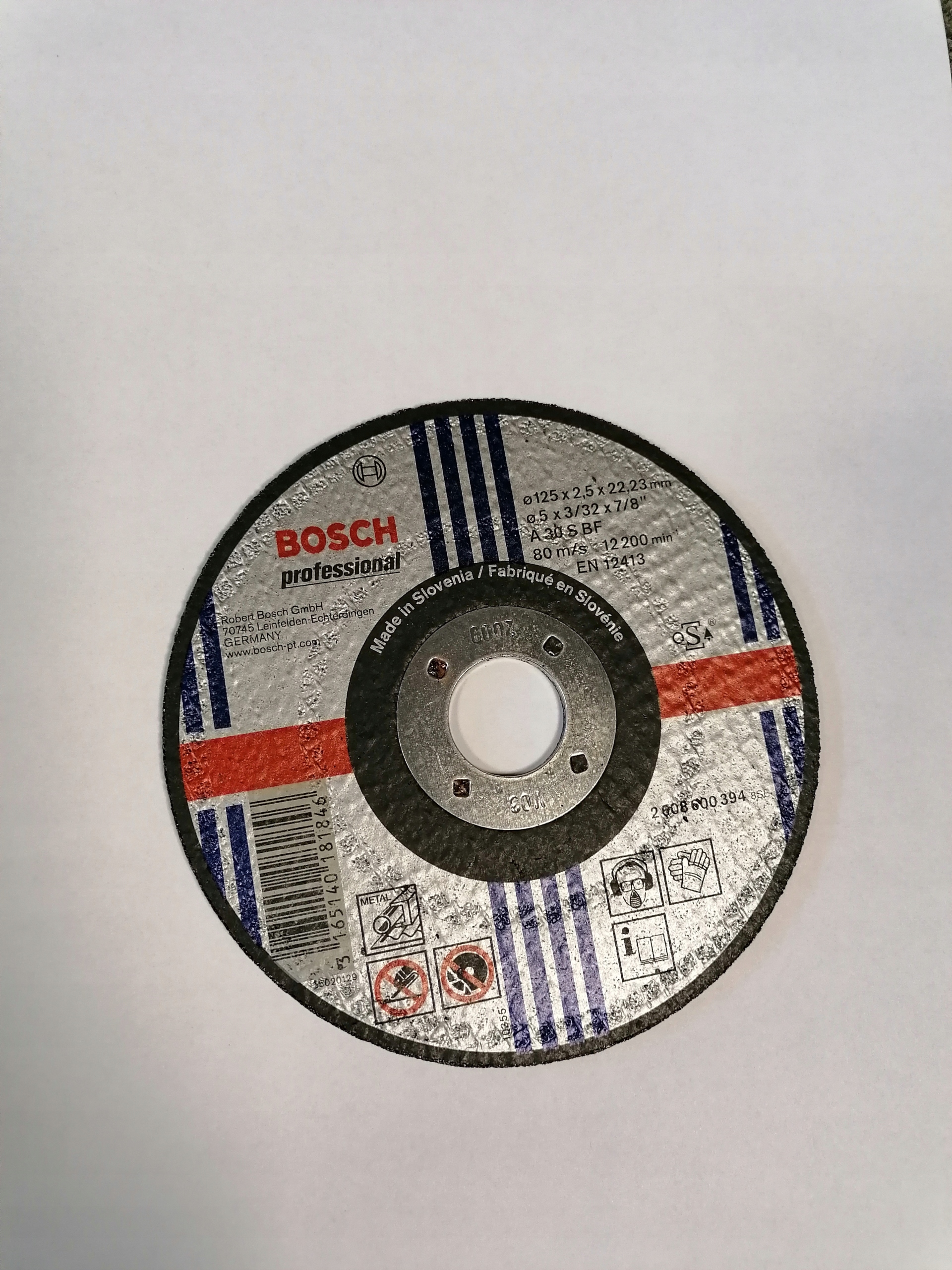 

Bosch Tarcza tnąca prosta 125mm 2,5mm 2608600394