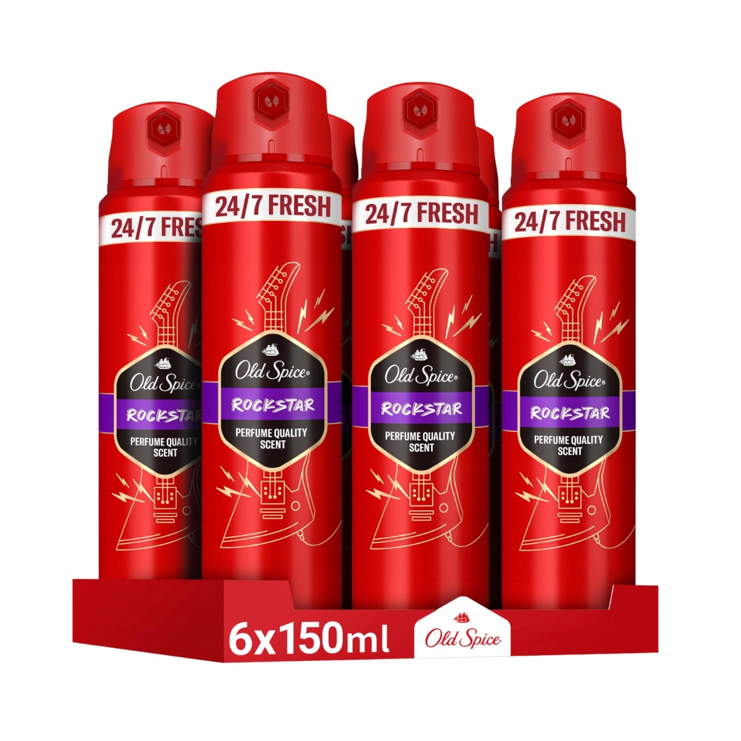 6 x Old Spice Rockstar deodorant ve spreji pro muže 150 ml
