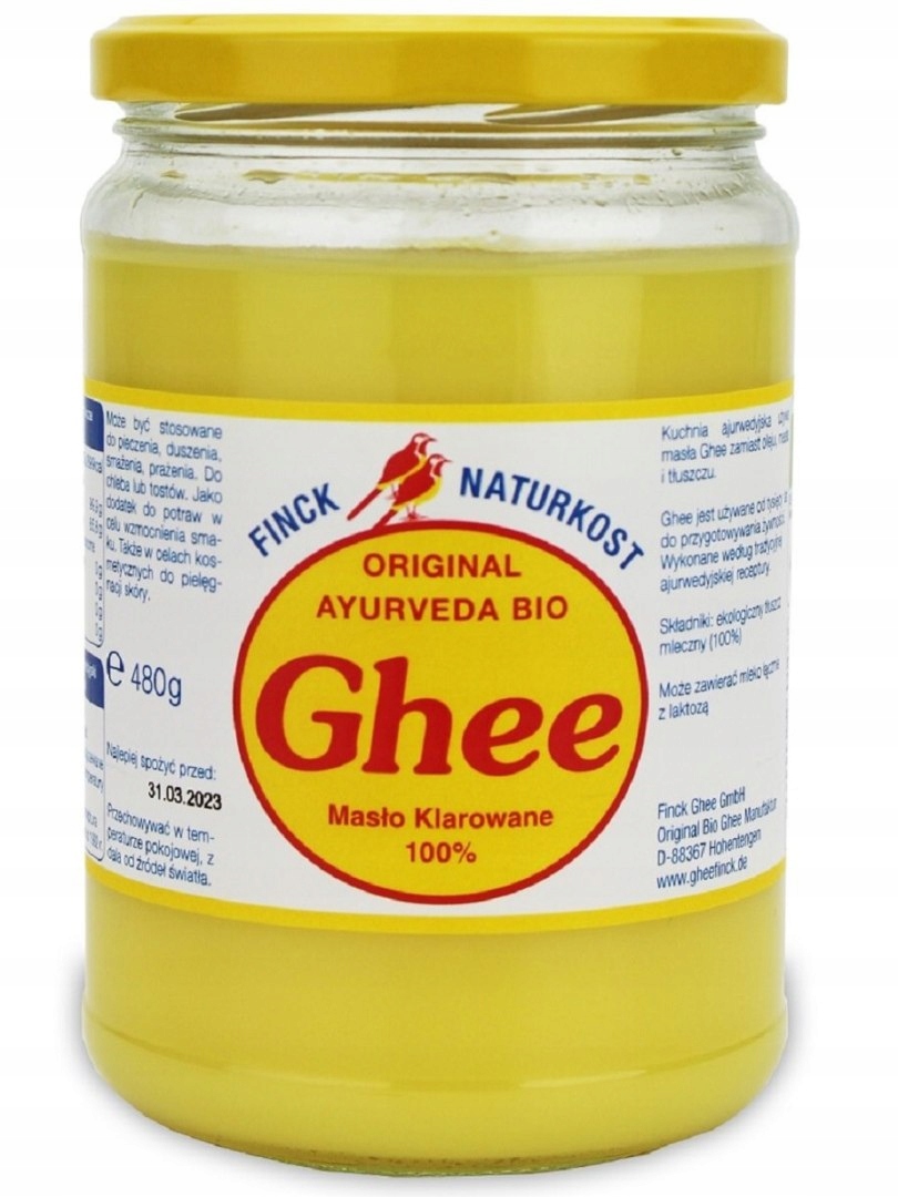 Levně Čisté Maslo Ghee Bio 480 g (527 ml) Finck Ayurveda