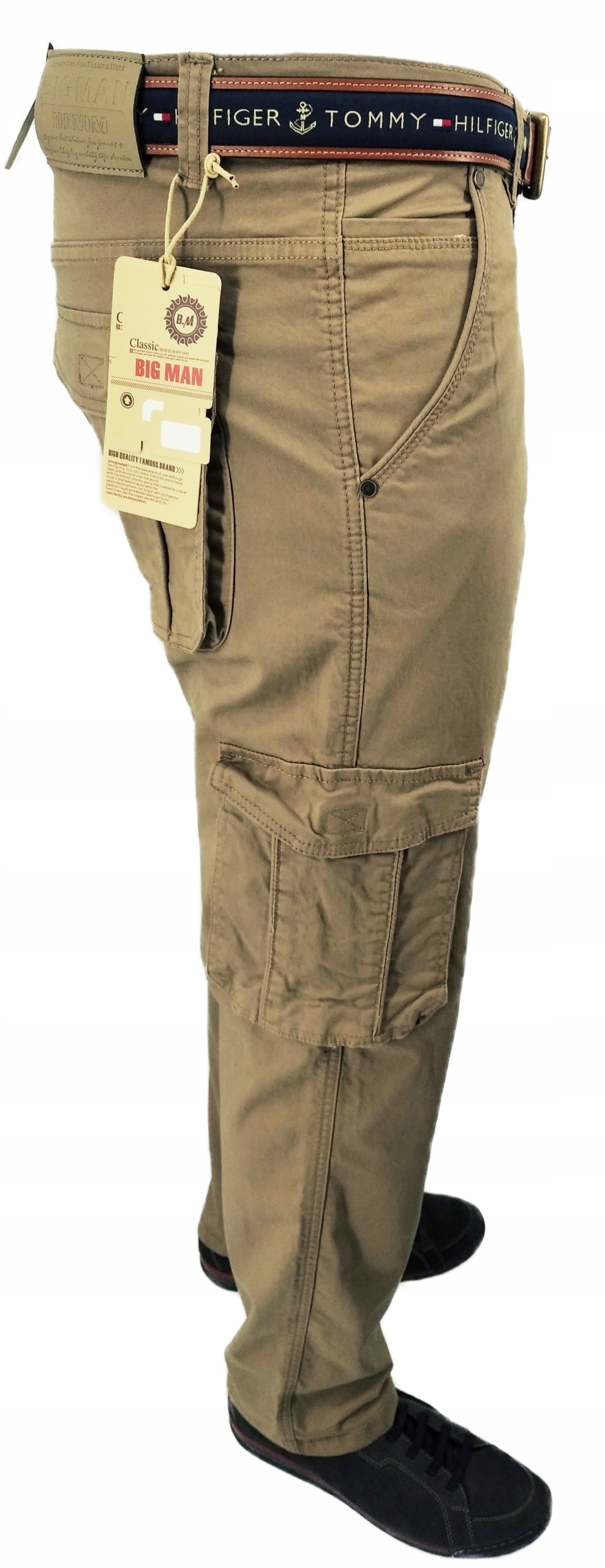 SPODNIE MĘSKIE BOJÓWKI PIASKOWE W38 PAS 96-98 CM Kolor brązowy