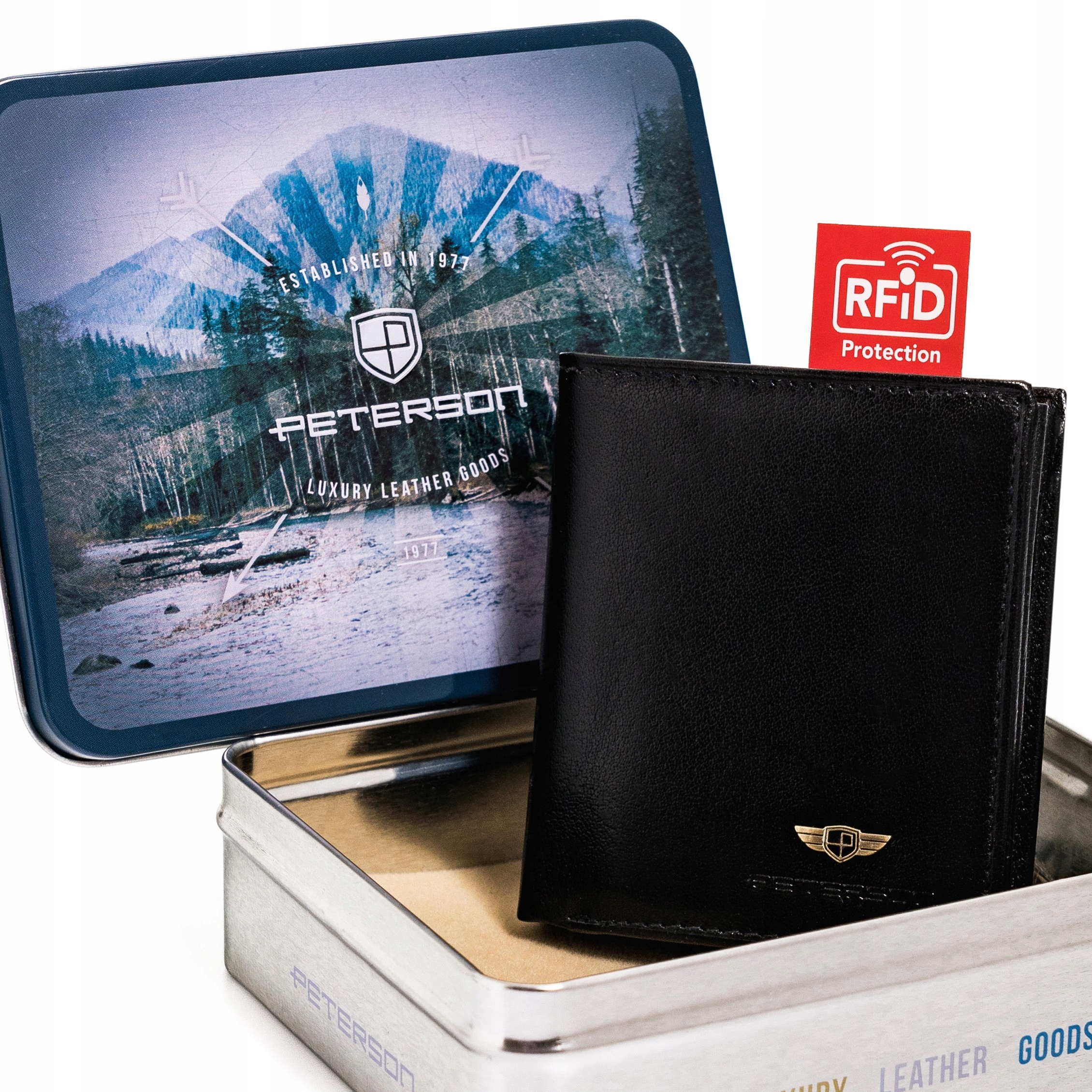 

Peterson portfel męski skórzany na karty Stop Rfid