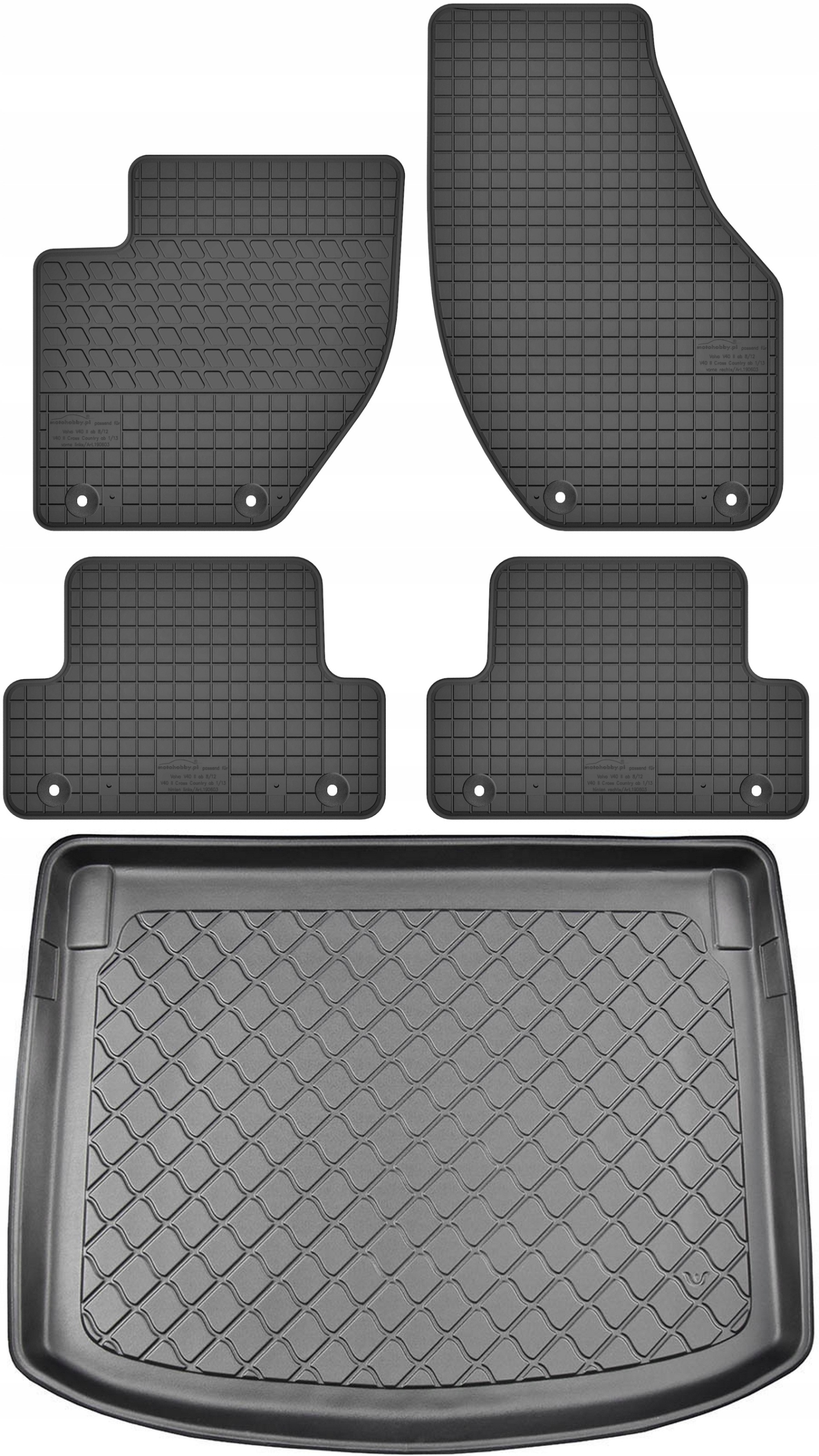 Volvo V40 II Hatchback od roku 07.2012 Sada Koberce batožinový priestor