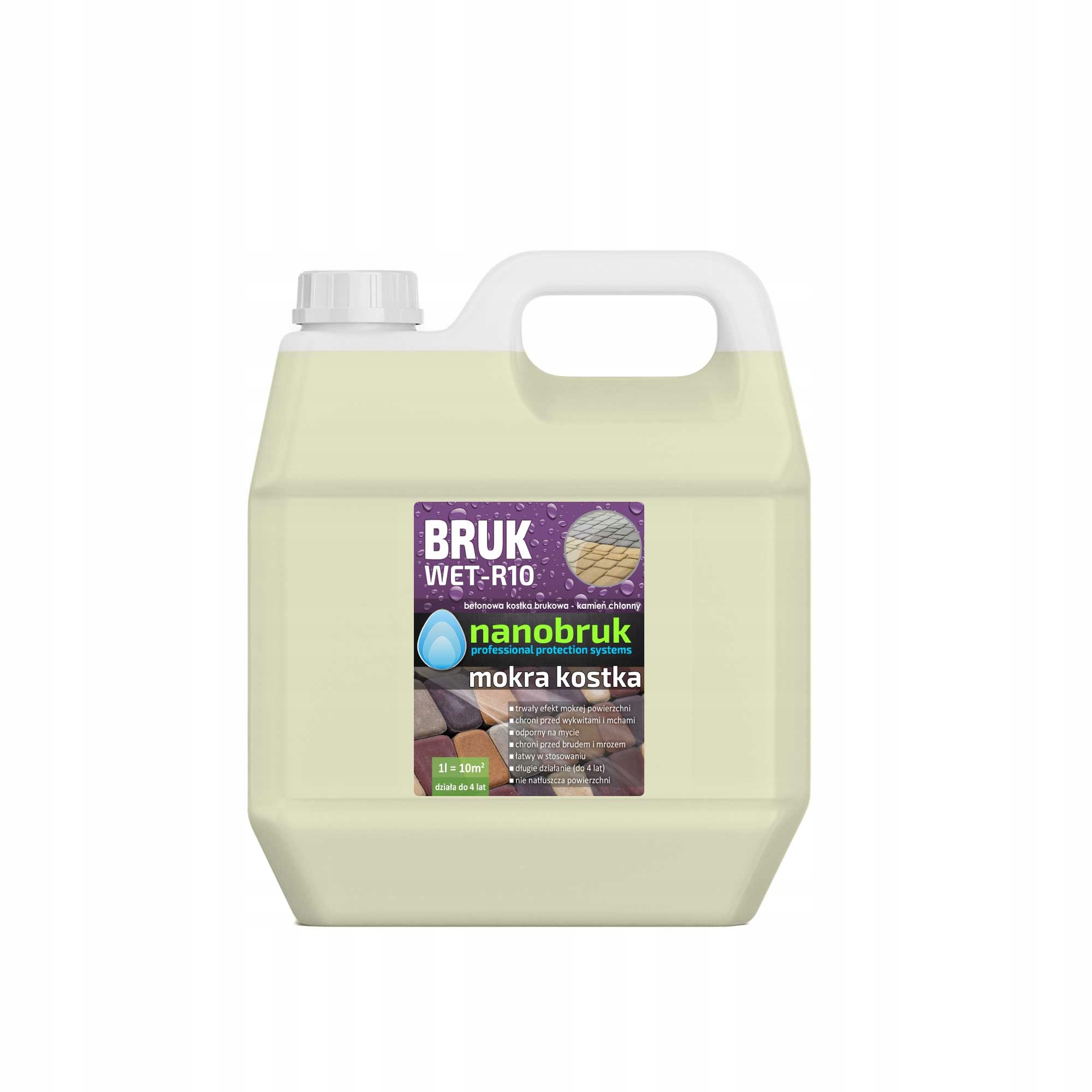 Nanobruk WET-R10 impregnat do kostki Mokry Efekt 2Litry, trwałość do 4 lat