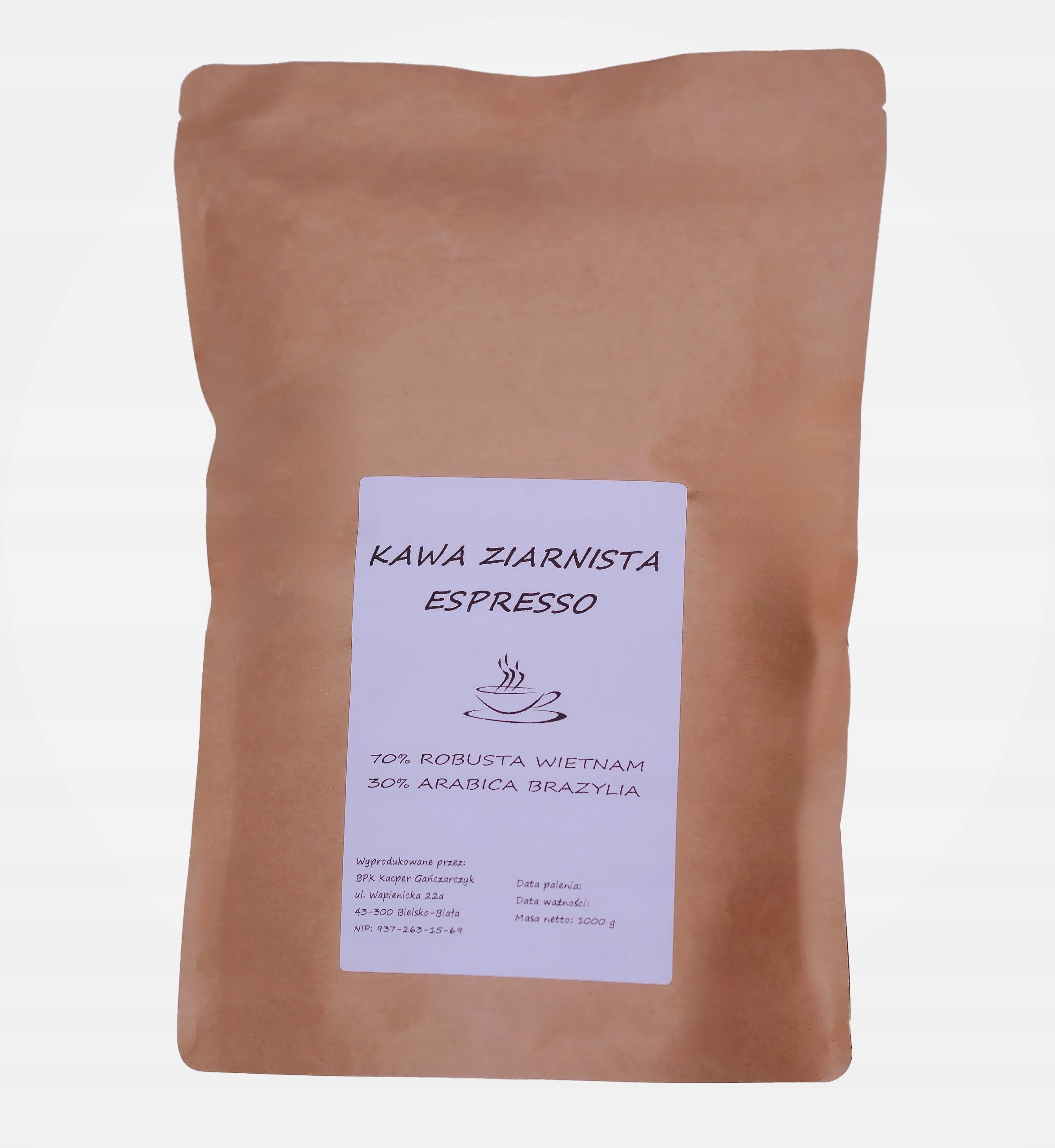 Levně Čerstvě Pražená Káva Zrnková Espresso Blend Vietnam Brazílie 1KG Silná
