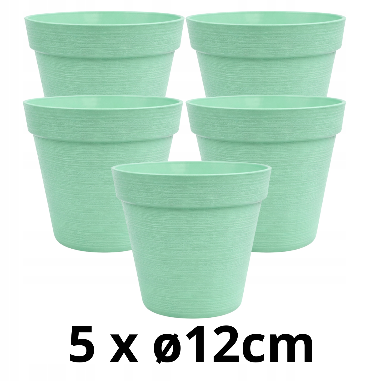 5 X Doniczka w Stylu LOFT 12 cm, 740ml, Eko, UV Odporna, Zielony 3