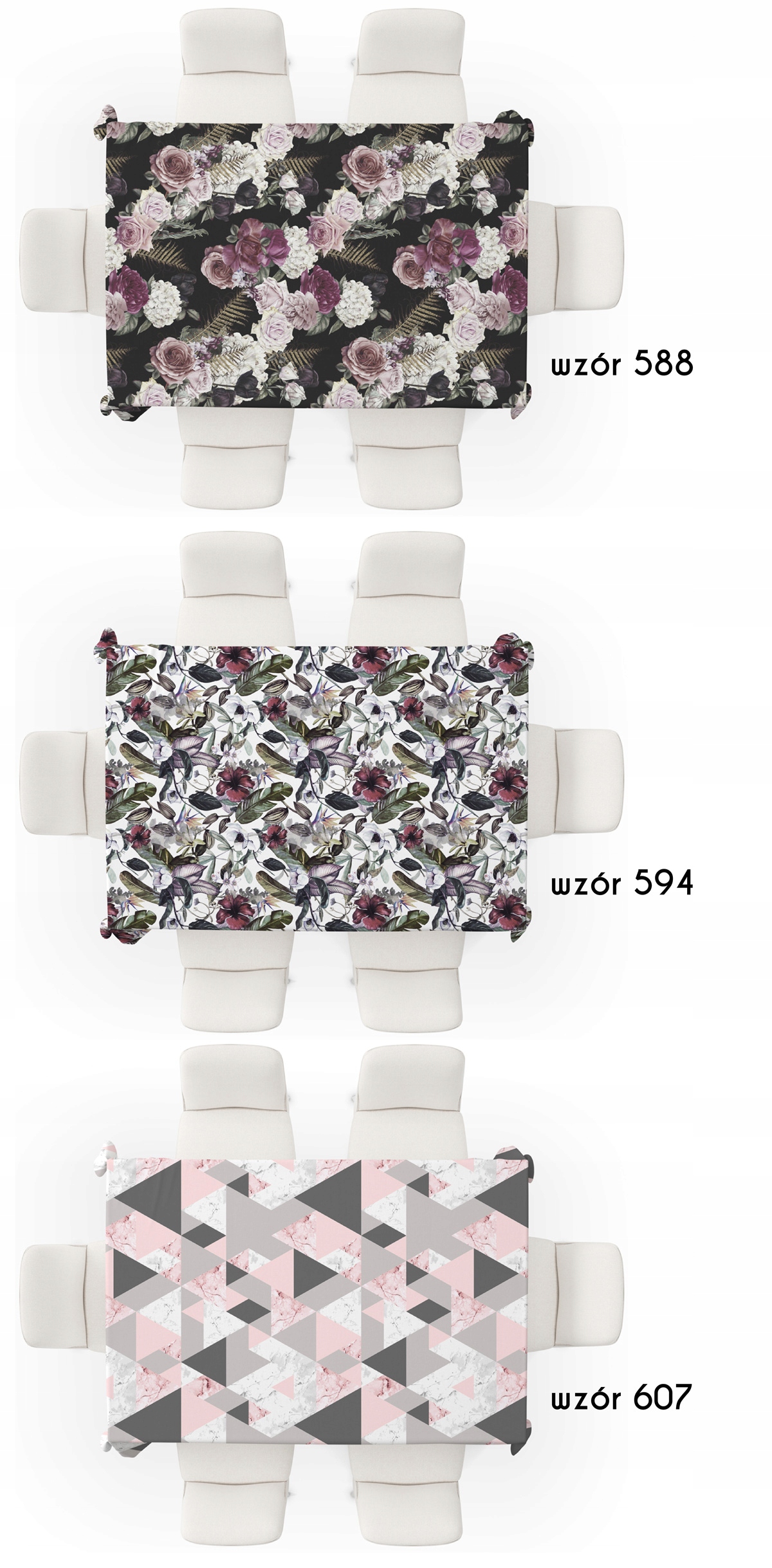 OBRUS PLAMOODPORNY 50 wzorów NA WYMIAR! co 20 cm Informacje dodatkowe plamoodporny