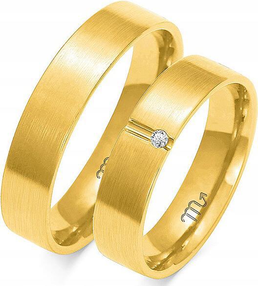 Zlatý snubní prsten na svatba pro pár 14K 585 vel. 11 12 13 pod gravírování pro muže