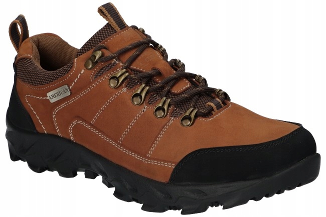 American Club CY110 Pevné Originální Trekové Boty Kožené Pánské Br 42