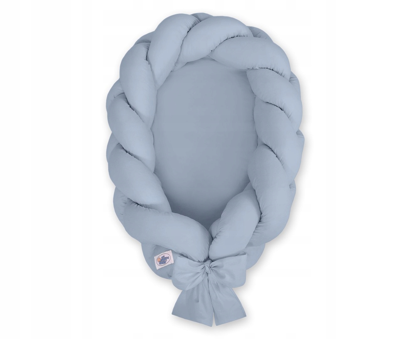 Kokon niemowlęcy pleciony 2 w 1 - brudny niebieski